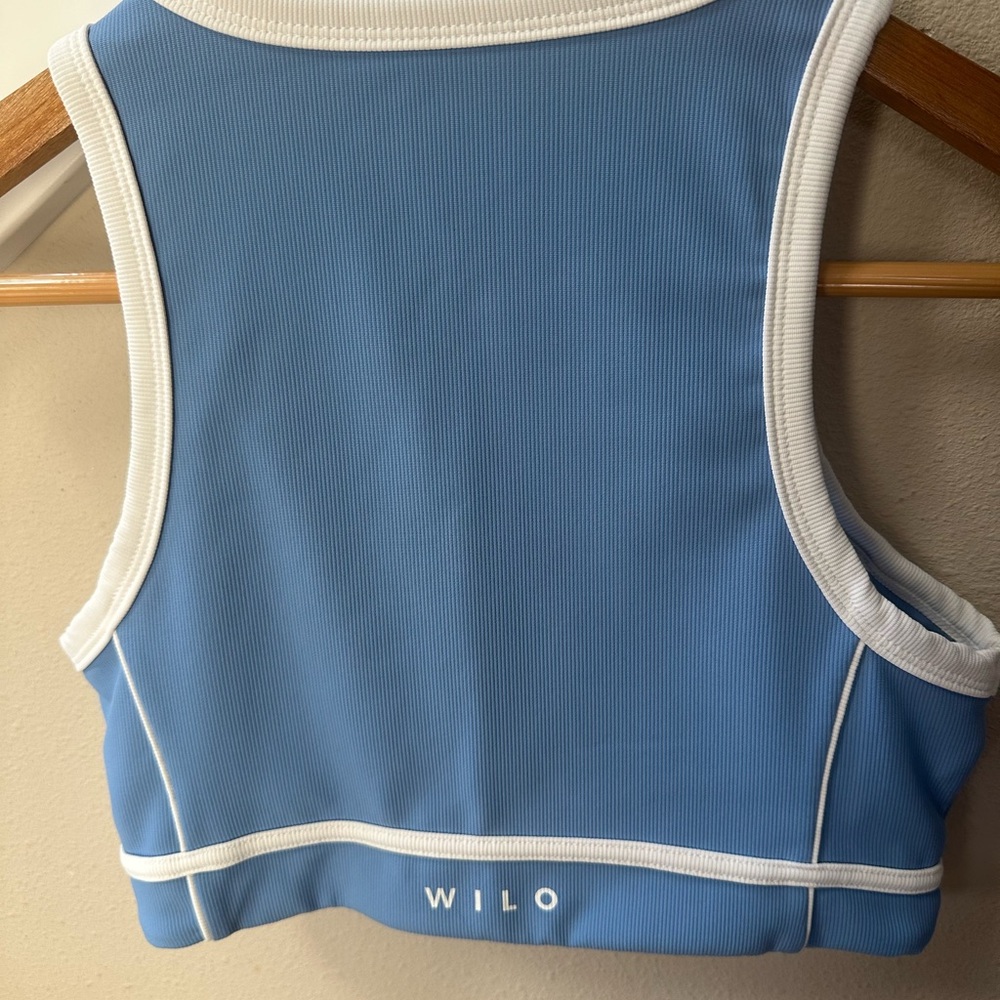 Wilo Women's Blue and White Sports Bra - Picture 4 of 8